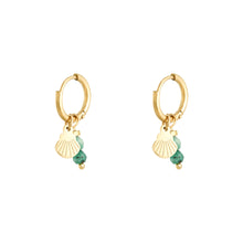 Afbeelding in Gallery-weergave laden, Oorbellen Little Shell Blauw/Goud