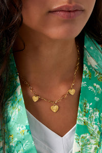 Heart Coin Ketting Goud