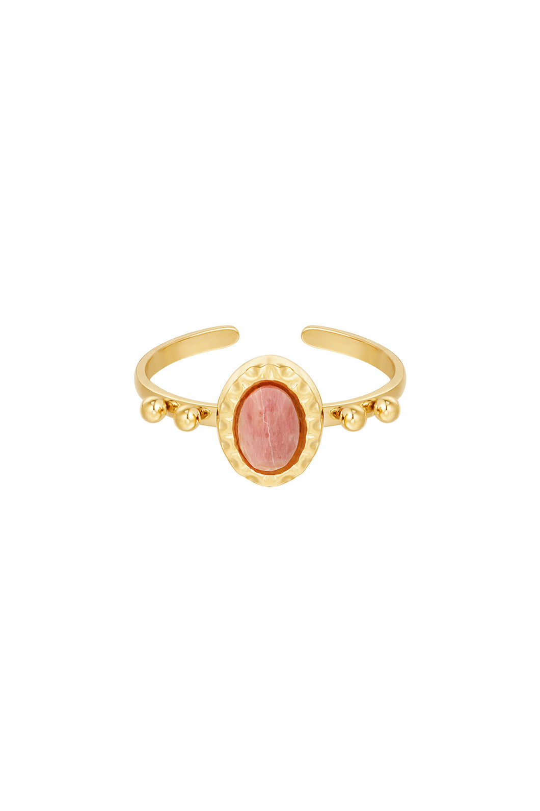 Pink Stone Ring Goud