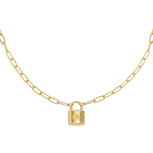 Ketting little lock goud