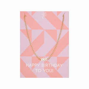 Ketting happy year of birth goud