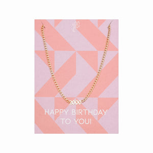 Ketting happy year of birth goud