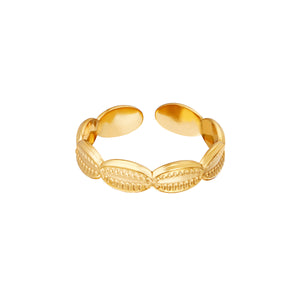 Ring sea shells goud