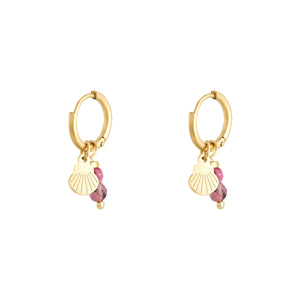 Oorbellen Little Shell Roze/Goud